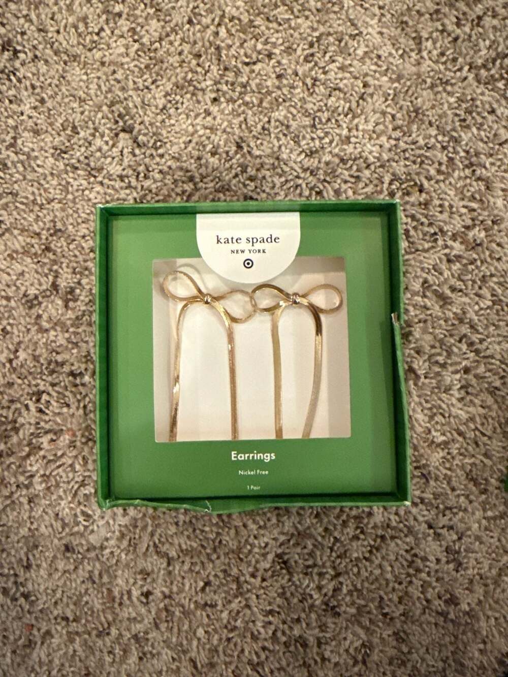 Kate Spade New York x Target Brand Collaboration Gold Tone Linear Ribbon Bow Dro